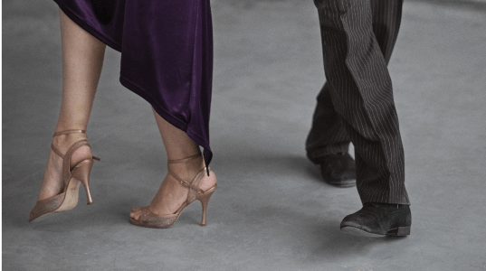 attractive elegant people dancing tango
