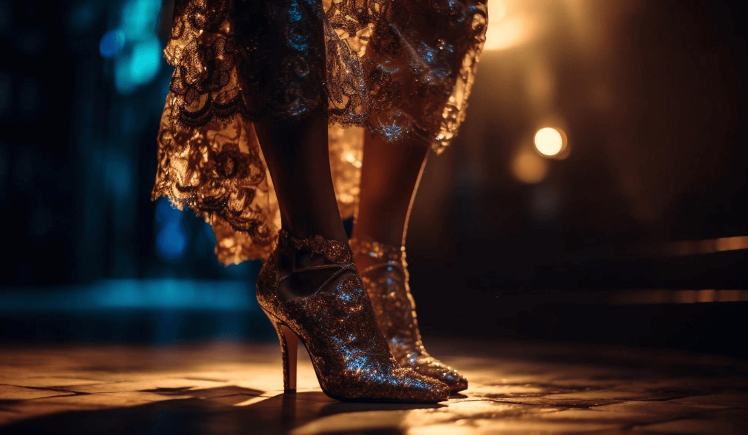 elegant young woman dances high heels generated by ai